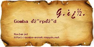 Gomba Árpád névjegykártya