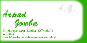 arpad gomba business card